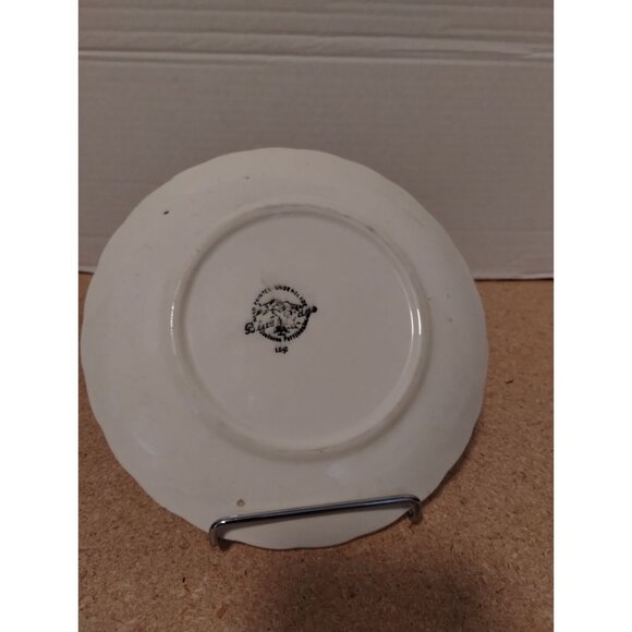 Blue Ridge Pottery Red Nocturne Flower Fluted Edges 7” Plate - Picture 2 of 2